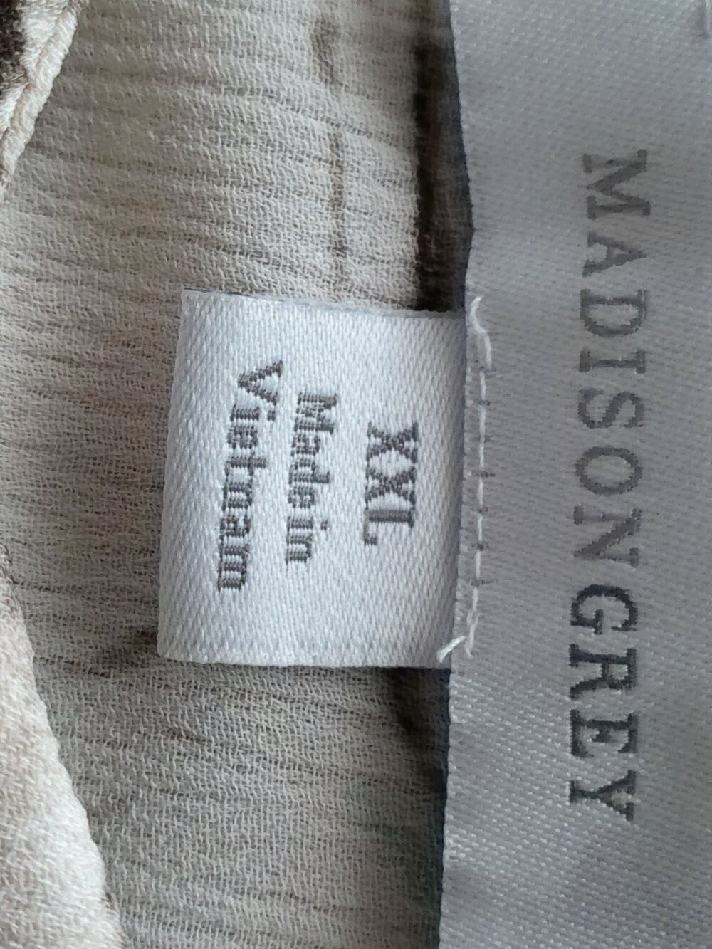 MADISON GREY Slveless Collared Hidden Button-Up Cream w/Brown Marble Blouse XXL - Picture 6 of 9